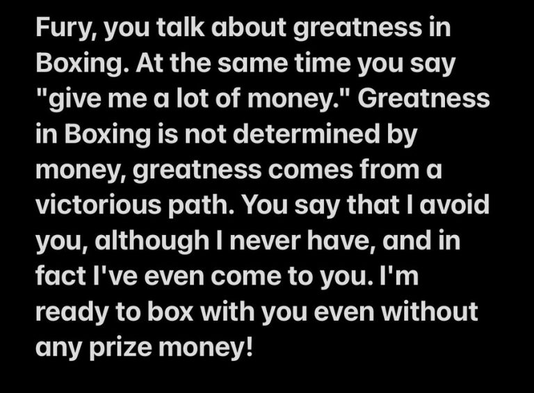 Oleksandr Usyk To Tyson Fury: 