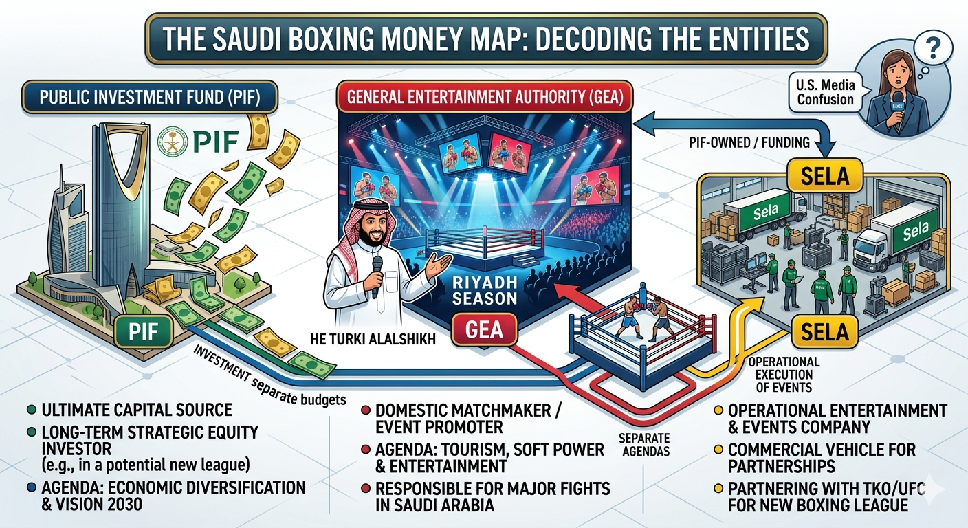 LATEST: PIF, GEA, Sela: The Saudi Boxing Money Map U.S. Media Keeps Mixing Up